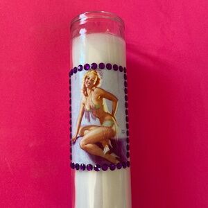 OOAK, decorative candle, pin up girl